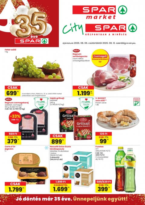 SPAR Market és City Spar akciós újság od 6. 8. 2026 do 12. 8. 2026