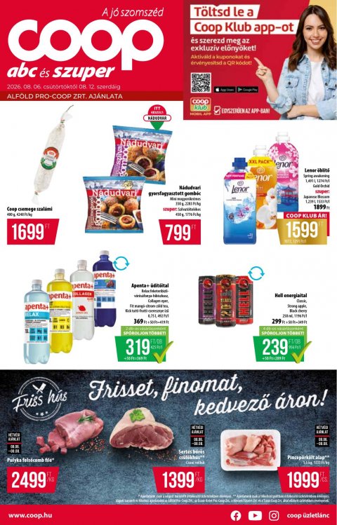 COOP Alföld akciós újság od 6. 8. 2026 do 12. 8. 2026
