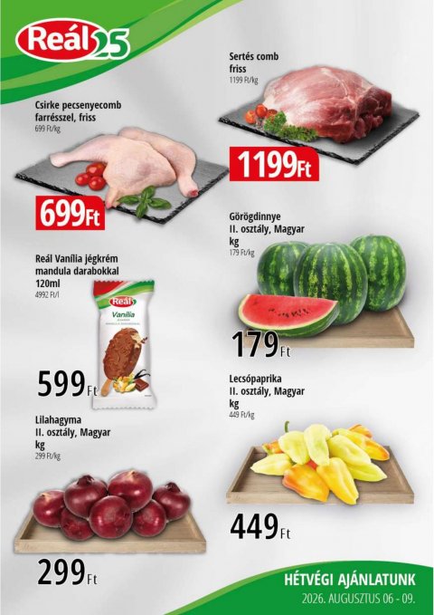 REAL Bevásárló hétvége akciós újság od 6. 8. 2026 do 9. 8. 2026