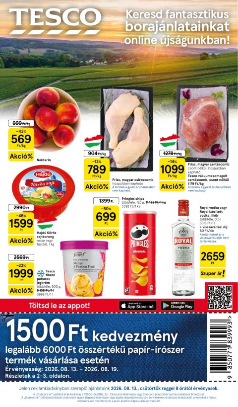 TESCO Hipermarket akciós újság od 13. 8. 2026 do 17. 8. 2026