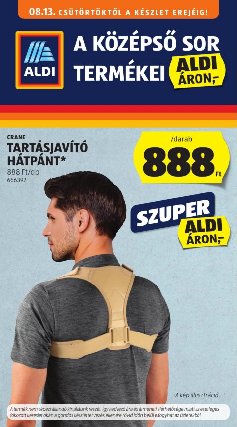 ALDI Középső sor akciós újság od 13. 8. 2026 do 13. 8. 2026