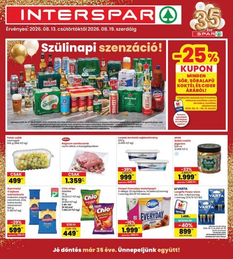 INTERSPAR akciós újság od 13. 8. 2026 do 19. 8. 2026