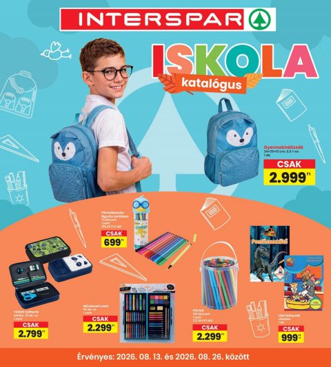 INTERSPAR Iskola akciós újság od 13. 8. 2026 do 26. 8. 2026