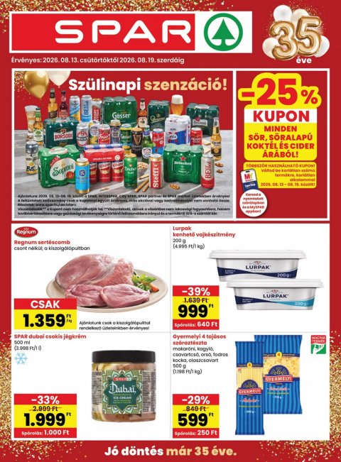 SPAR akciós újság od 13. 8. 2026 do 19. 8. 2026