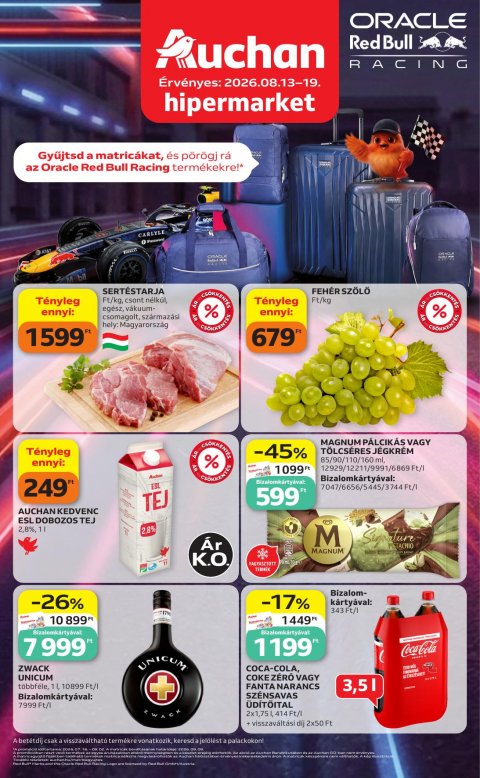 AUCHAN Hipermarket akciós újság od 13. 8. 2026 do 19. 8. 2026