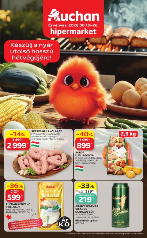AUCHAN Hipermarket Grill akciós újság od 13. 8. 2026 do 19. 8. 2026