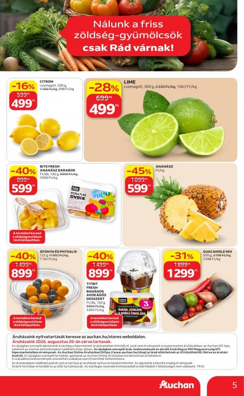 AUCHAN Hipermarket Zöldség Gyümölcs akciós újság