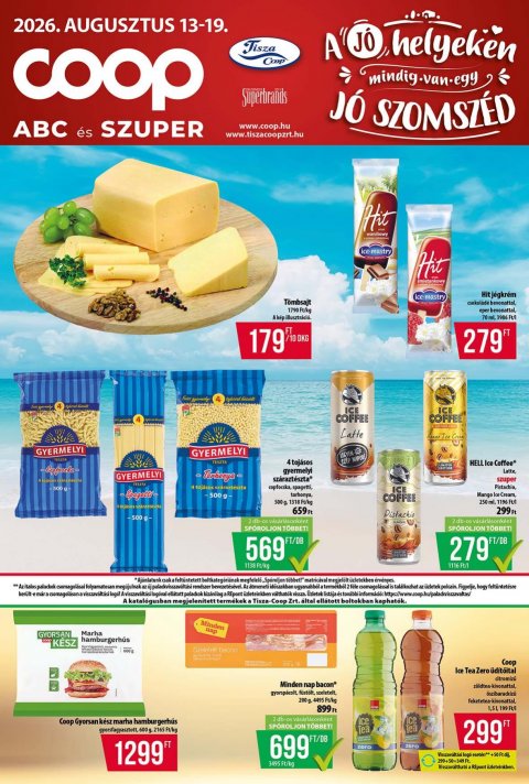 COOP Tisza akciós újság od 13. 8. 2026 do 19. 8. 2026