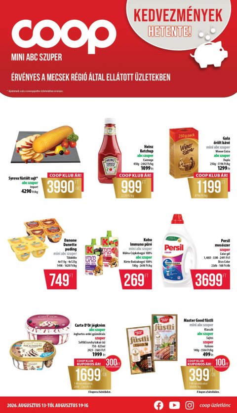 COOP Mecsek akciós újság od 13. 8. 2026 do 19. 8. 2026