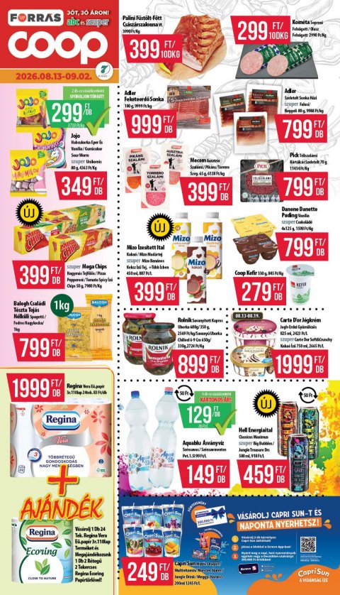 COOP Hétforrás akciós újság od 13. 8. 2026 do 2. 9. 2026