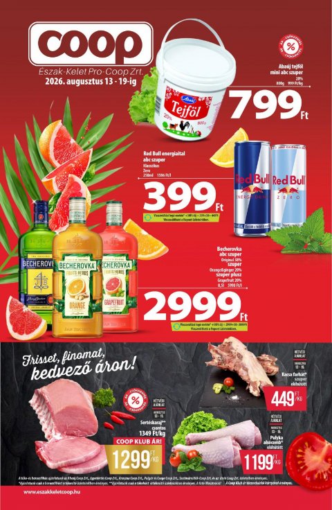 COOP Észak-Kelet akciós újság od 13. 8. 2026 do 19. 8. 2026
