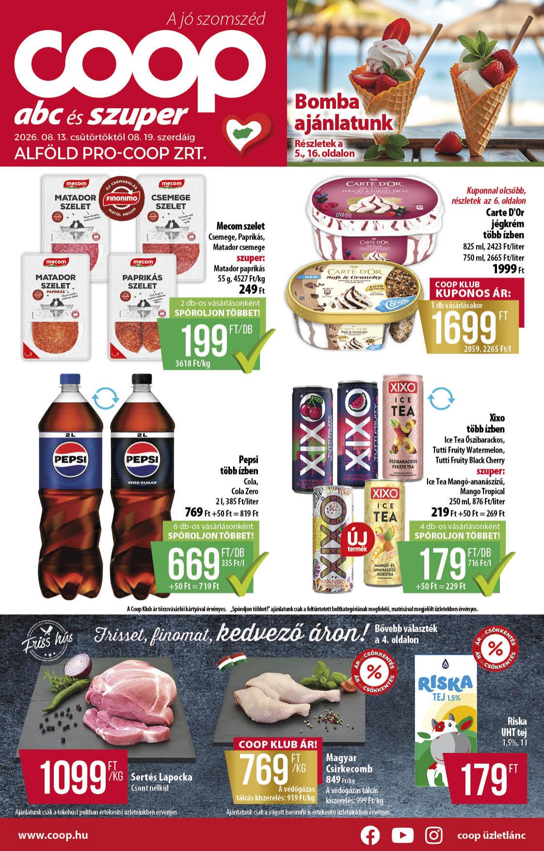 COOP Alföld akciós újság od 13. 8. 2026 do 19. 8. 2026