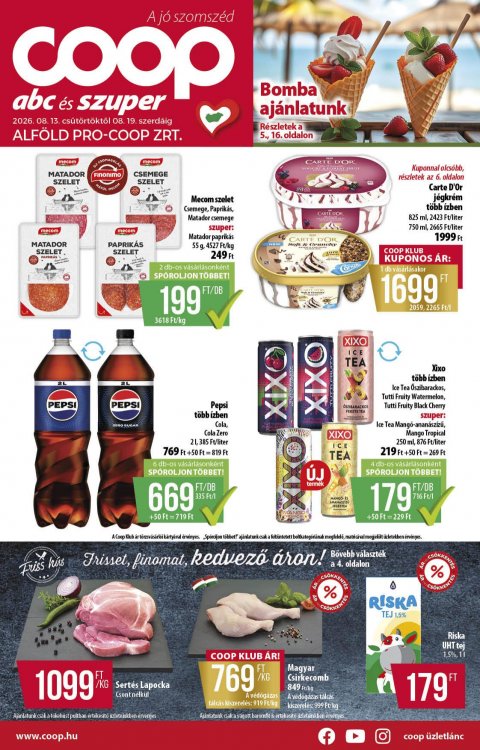 COOP Alföld akciós újság od 13. 8. 2026 do 19. 8. 2026