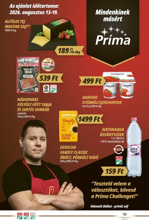 CBA Príma akciós újság od 13. 8. 2026 do 19. 8. 2026