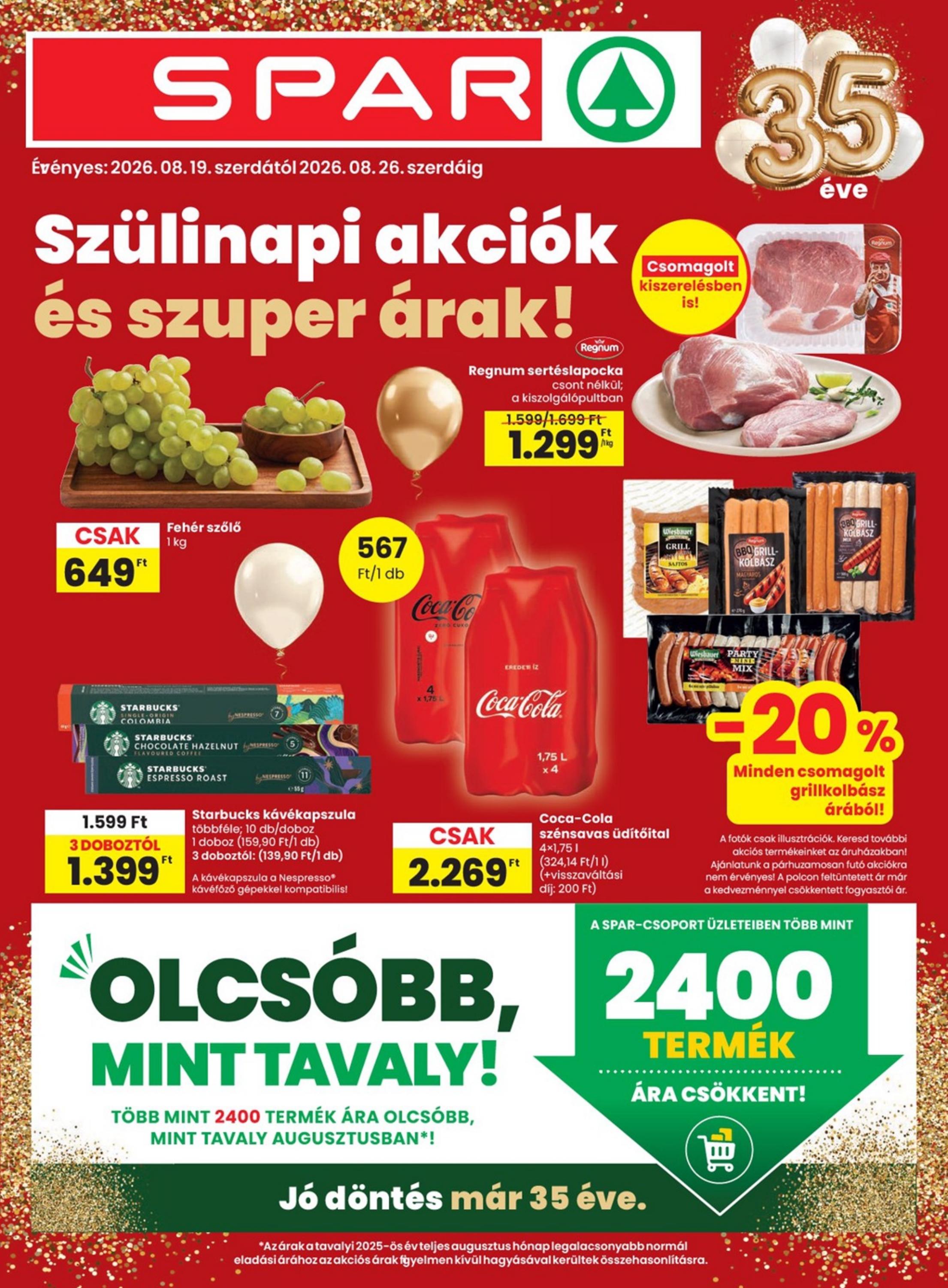 SPAR akciós újság od 19. 8. 2026 do 26. 8. 2026