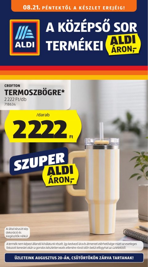 ALDI Középső sor akciós újság od 21. 8. 2026 do 21. 8. 2026