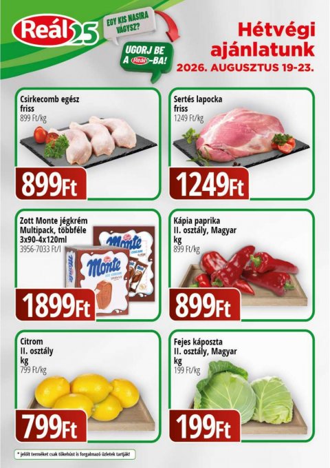 REAL Bevásárló hétvége Pest akciós újság od 19. 8. 2026 do 23. 8. 2026