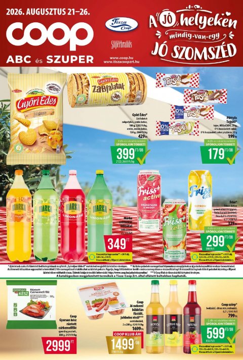 COOP Tisza akciós újság od 21. 8. 2026 do 26. 8. 2026