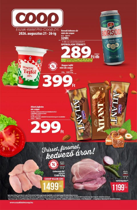 COOP Észak-Kelet akciós újság od 21. 8. 2026 do 26. 8. 2026
