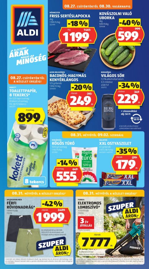 ALDI akciós újság od 27. 8. 2026 do 2. 9. 2026