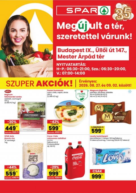SPAR Bp. IX, Üllői út akciós újság od 27. 8. 2026 do 2. 9. 2026