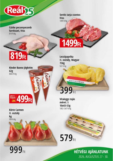 REAL Bevásárló hétvége Kisalföld akciós újság od 27. 8. 2026 do 30. 8. 2026