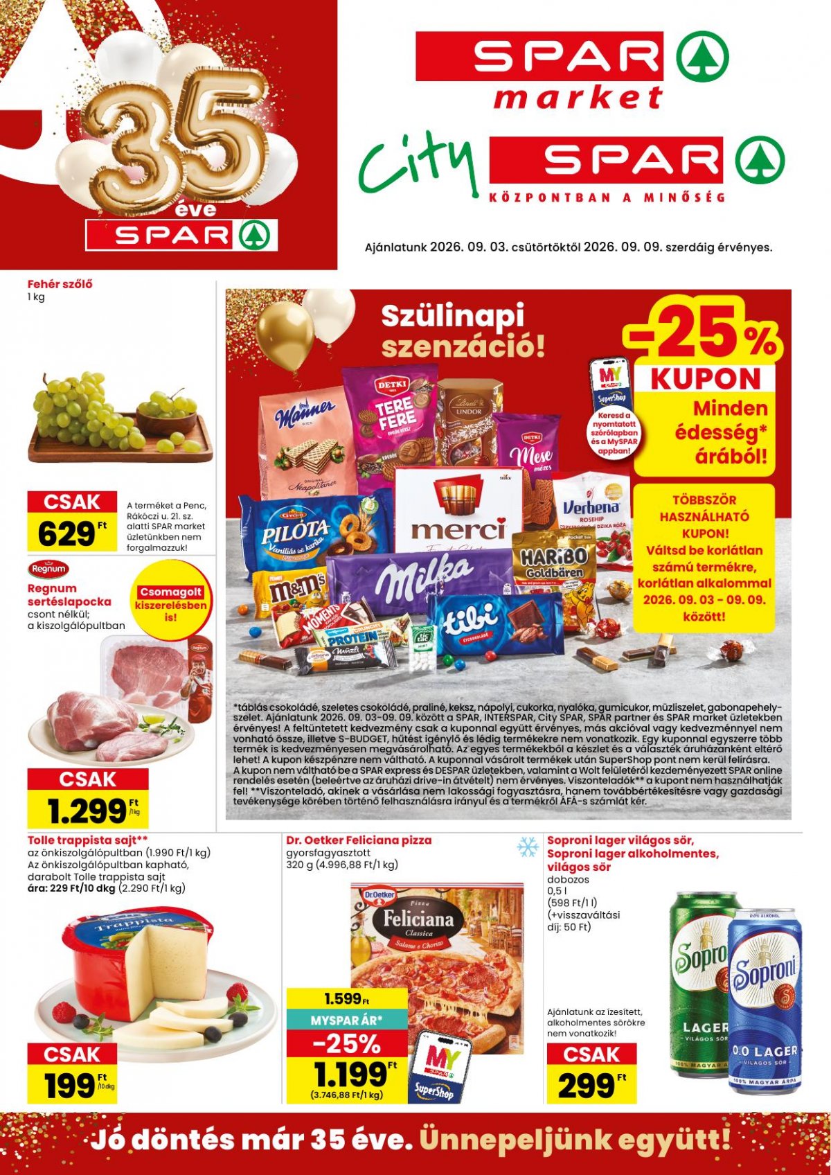 SPAR Market és City Spar akciós újság od 3. 9. 2026 do 9. 9. 2026