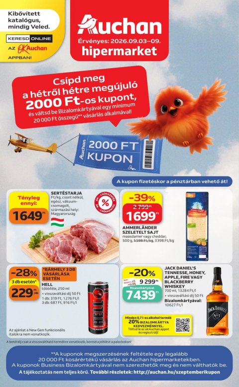 AUCHAN Hipermarket akciós újság od 3. 9. 2026 do 9. 9. 2026