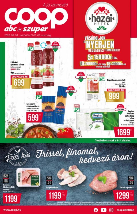 COOP Országos akciós újság od 3. 9. 2026 do 9. 9. 2026