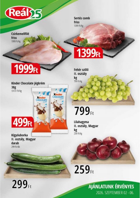 REAL Bevásárló hétvége Kelet Magyarország akciós újság od 2. 9. 2026 do 6. 9. 2026