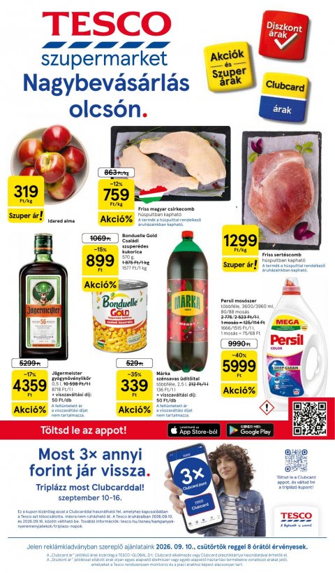 TESCO Szupermarket akciós újság od 10. 9. 2026 do 16. 9. 2026
