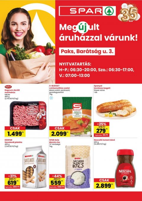 SPAR Paks megújulás akciós újság od 10. 9. 2026 do 16. 9. 2026