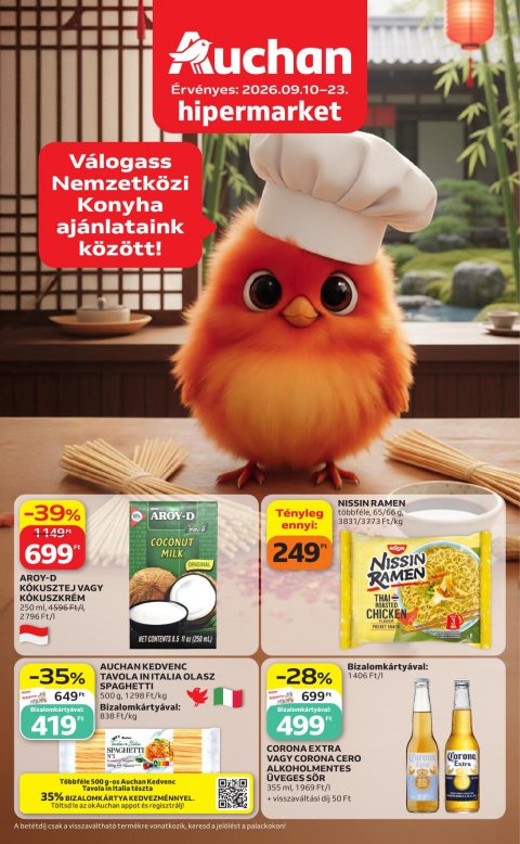 AUCHAN Hipermarket Nemzteközi konyha akciós újság od 10. 9. 2026 do 23. 9. 2026