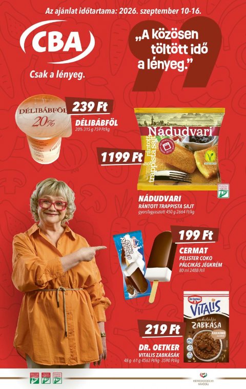 CBA akciós újság od 10. 9. 2026 do 16. 9. 2026