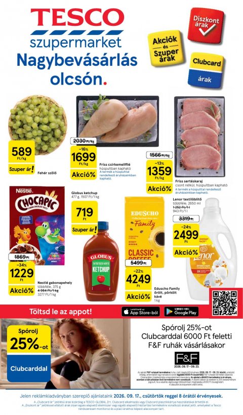 TESCO Szupermarket akciós újság od 17. 9. 2026 do 23. 9. 2026