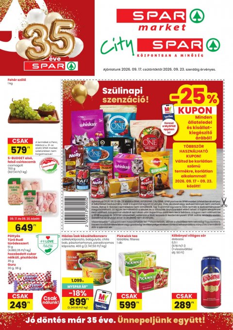 SPAR Market és City Spar akciós újság od 17. 9. 2026 do 23. 9. 2026