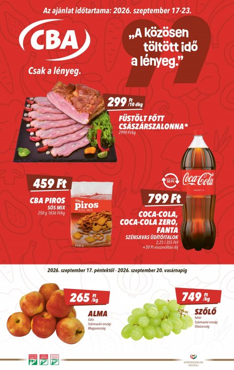 CBA akciós újság od 17. 9. 2026 do 23. 9. 2026