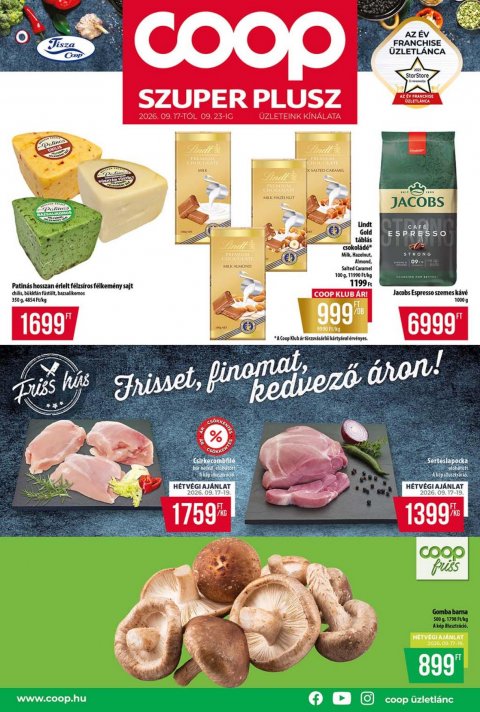 COOP Tisza akciós újság od 17. 9. 2026 do 23. 9. 2026