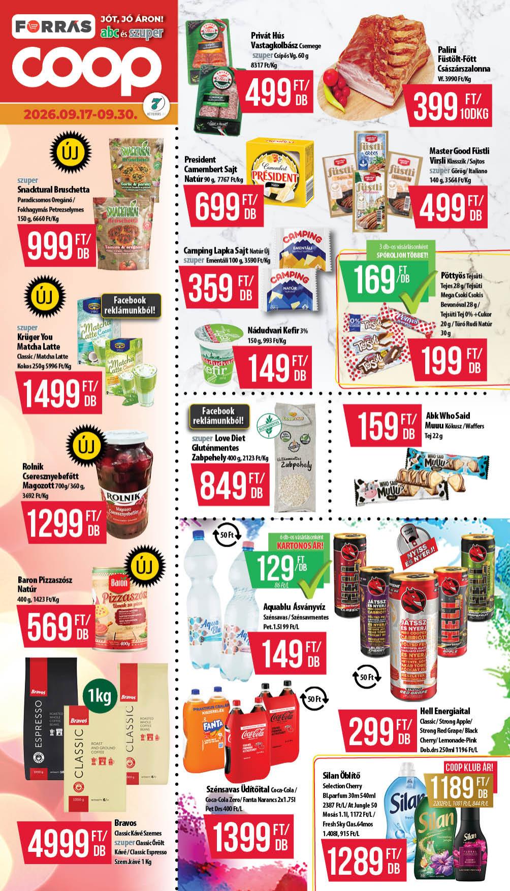 COOP Hétforrás akciós újság od 17. 9. 2026 do 30. 9. 2026