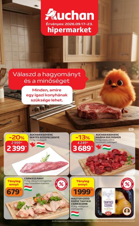 AUCHAN hipermarket Hagyomány és minőség akciós újság od 17. 9. 2026 do 23. 9. 2026