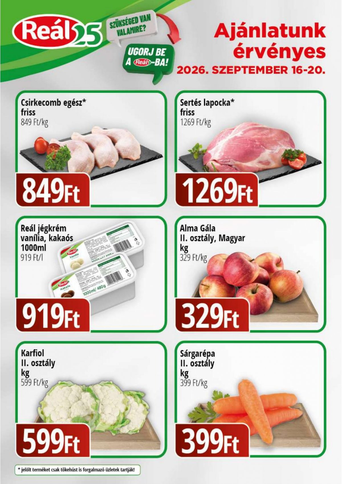 REAL Bevásárló hétvége Kelet Magyarország akciós újság od 16. 9. 2026 do 20. 9. 2026