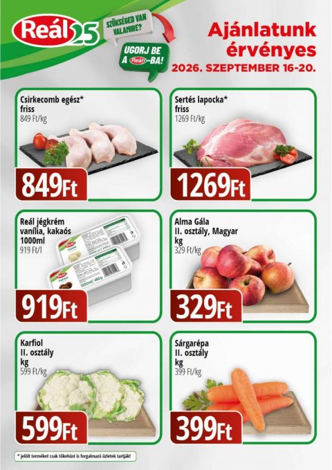 REAL Bevásárló hétvége Kelet Magyarország akciós újság od 16. 9. 2026 do 20. 9. 2026