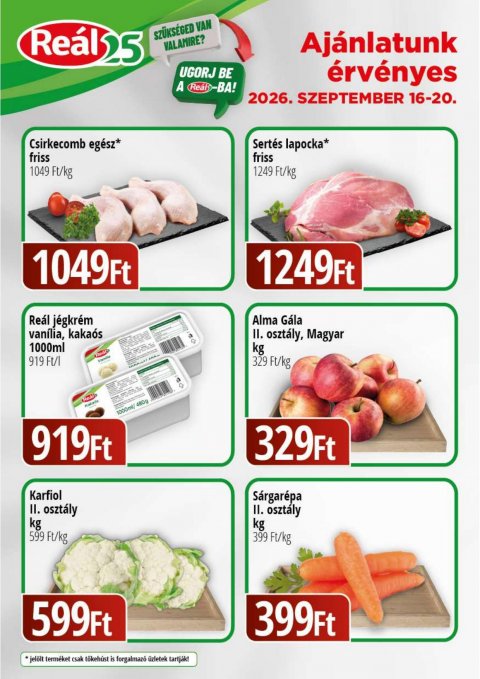 REAL Bevásárló hétvége Kisalföld akciós újság od 16. 9. 2026 do 20. 9. 2026
