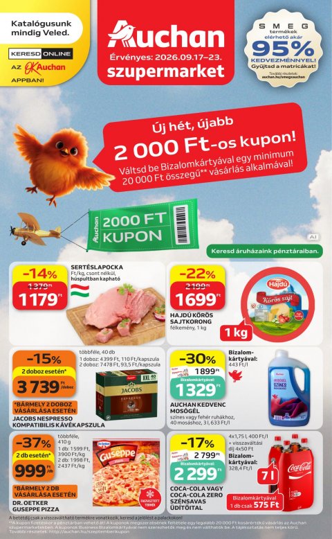 AUCHAN Szupermarket Heti ajánlataink akciós újság od 17. 9. 2026 do 23. 9. 2026