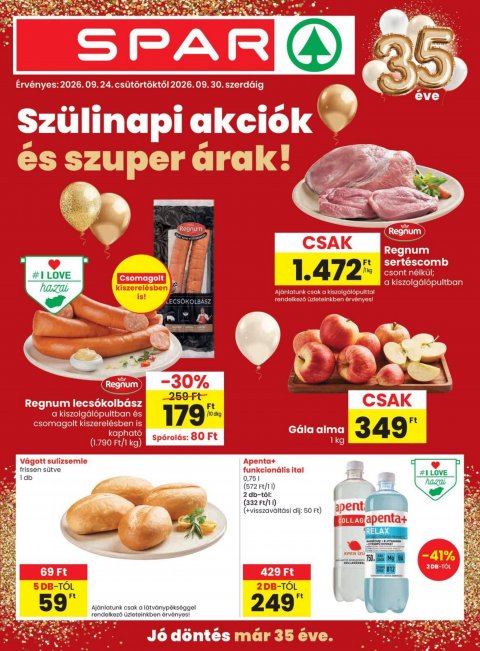 SPAR szórólap akciós újság od 24. 9. 2026 do 30. 9. 2026