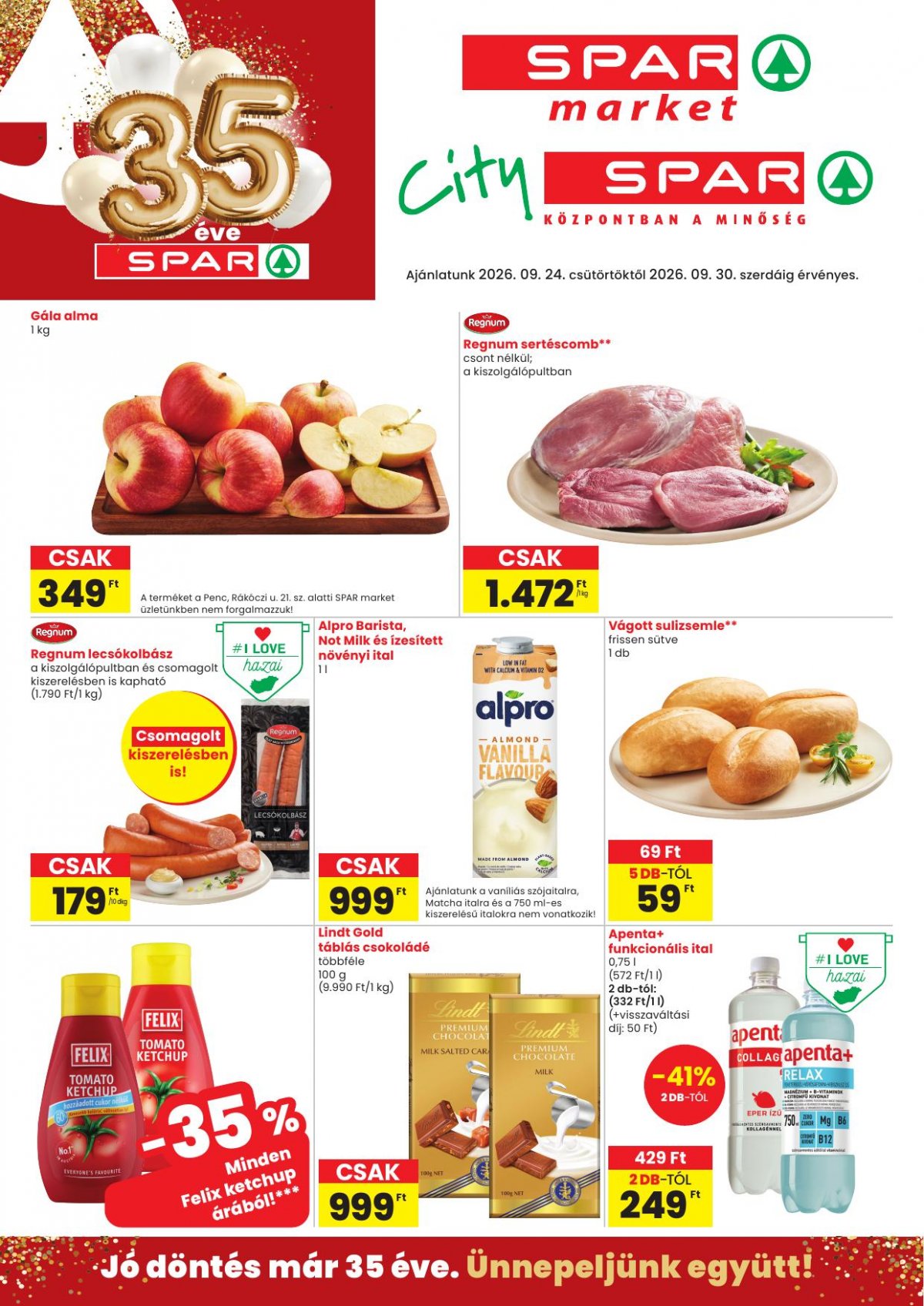 SPAR market és City Spar akciós újság od 24. 9. 2026 do 30. 9. 2026