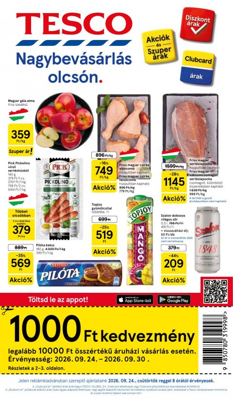 TESCO Hipermarket akciós újság od 24. 9. 2026 do 30. 9. 2026