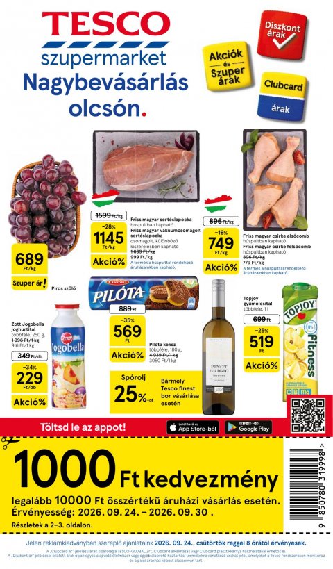 TESCO Szupermarket akciós újság od 24. 9. 2026 do 30. 9. 2026