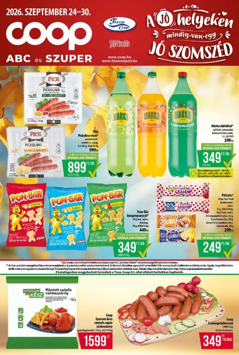 COOP Tisza akciós újság od 24. 9. 2026 do 30. 9. 2026