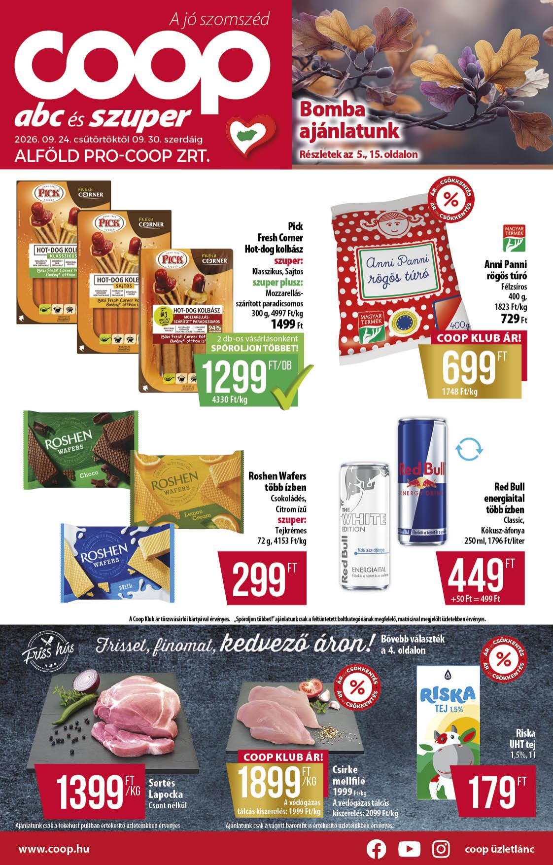 COOP Alföld akciós újság od 24. 9. 2026 do 30. 9. 2026